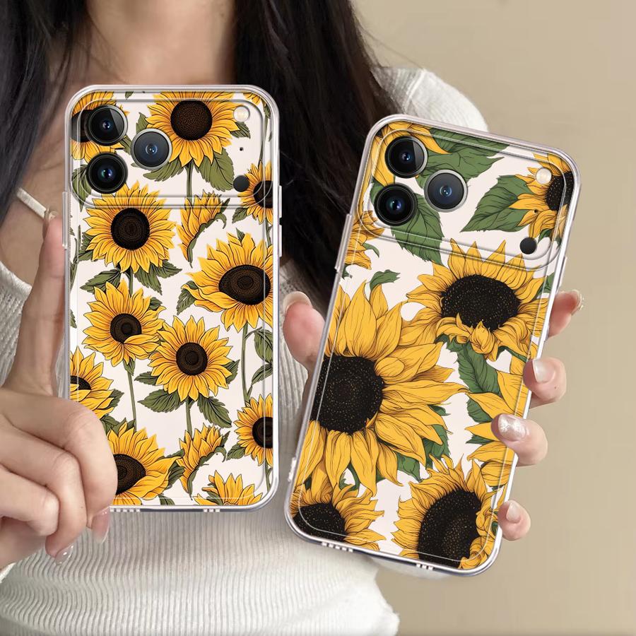 Phone Cases Xr - Capa Transparente com Estampa de Girassol