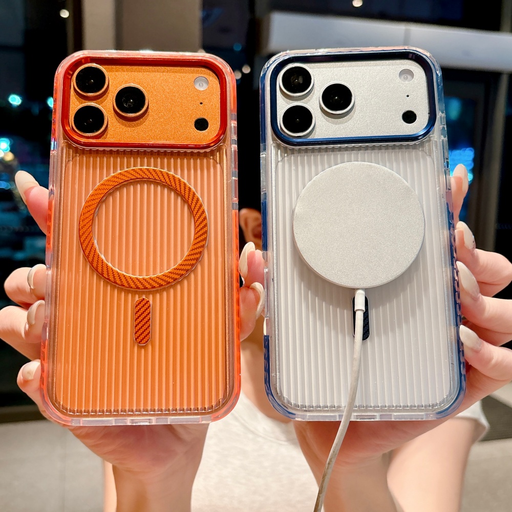 Phone Cases With Camera Cover - Capa Magnética MagSafe com Listras Verticais