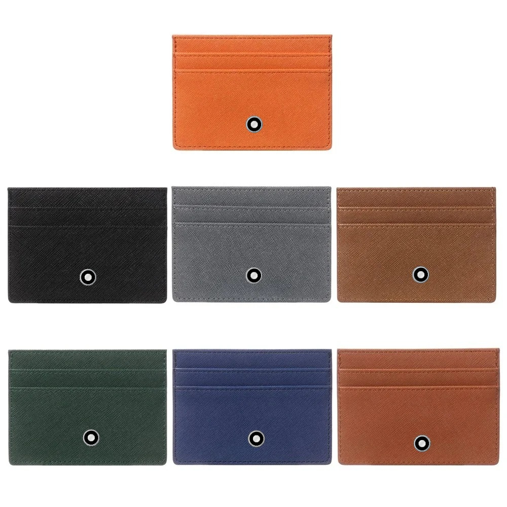 Card Holder Slim Case - Carteiras Finas de Couro Minimalistas para