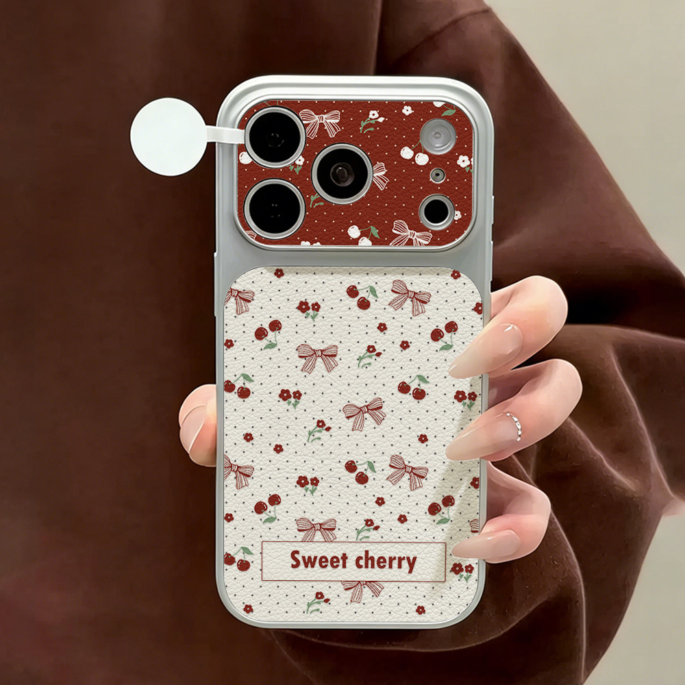 Phone Cases With Camera Cover - Capa de Couro com Laço de