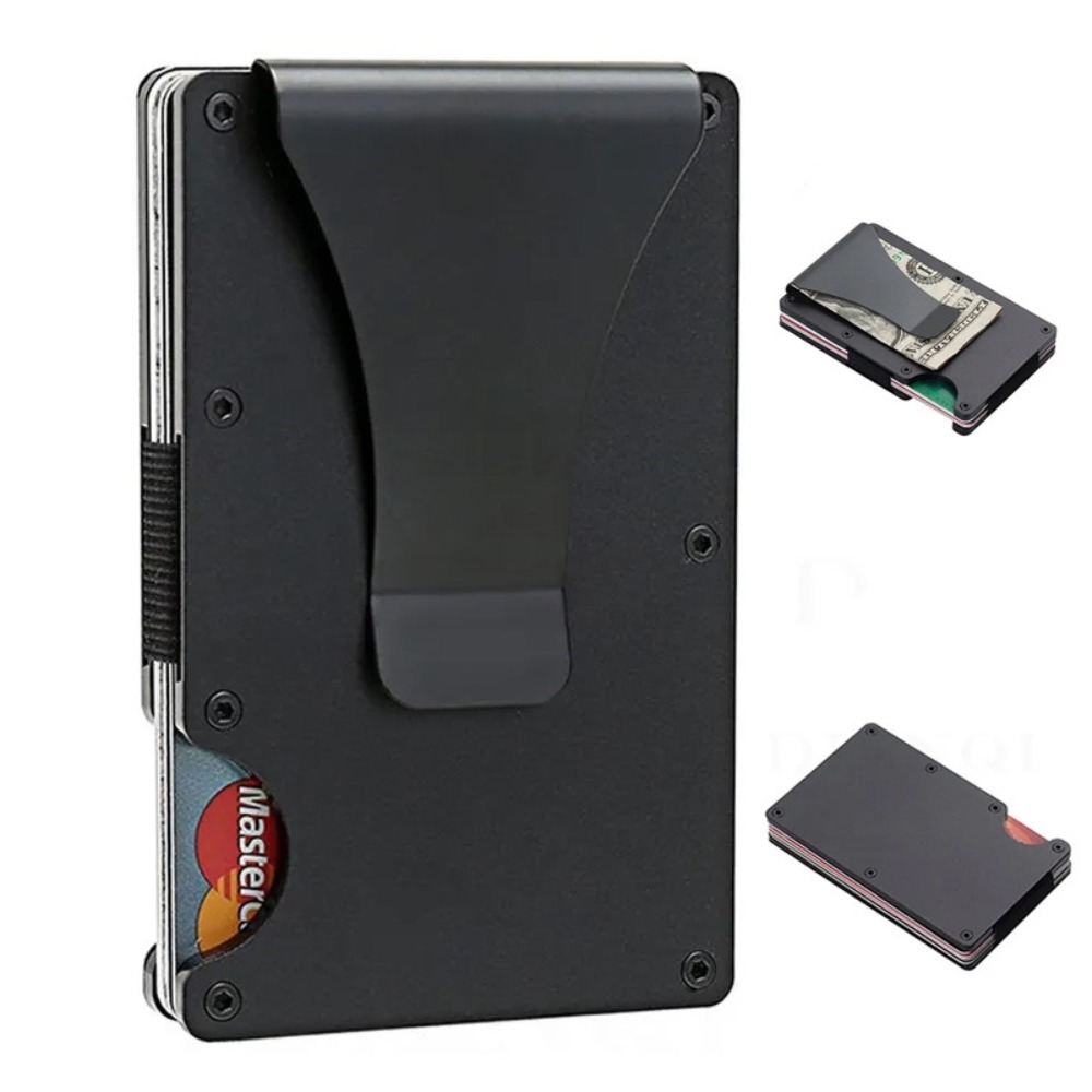 Card Holder Slim Case - Porta-cartões de alumínio com bloqueio RFID,