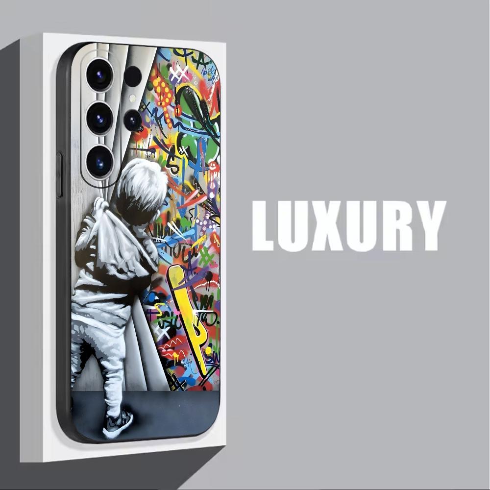 Banksy graffiti arte caso de t - Phone Cases Samsung S24 avaliação e preço