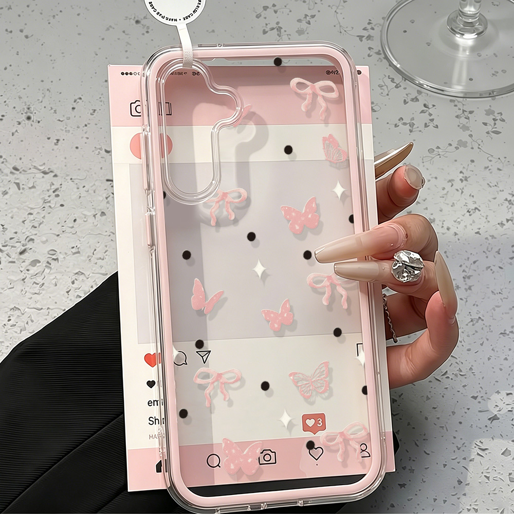 Capa de Telefone Rosa Fofa com - Phone Cases With Camera Cover avaliação e preço
